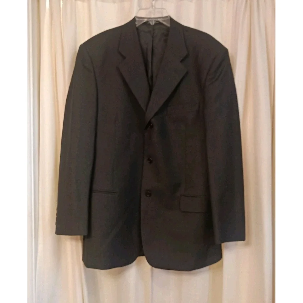Pavone Reda Men's 40R Charcoal Gray‎ 100% Wool Serge Twill Blazer Made In Italy